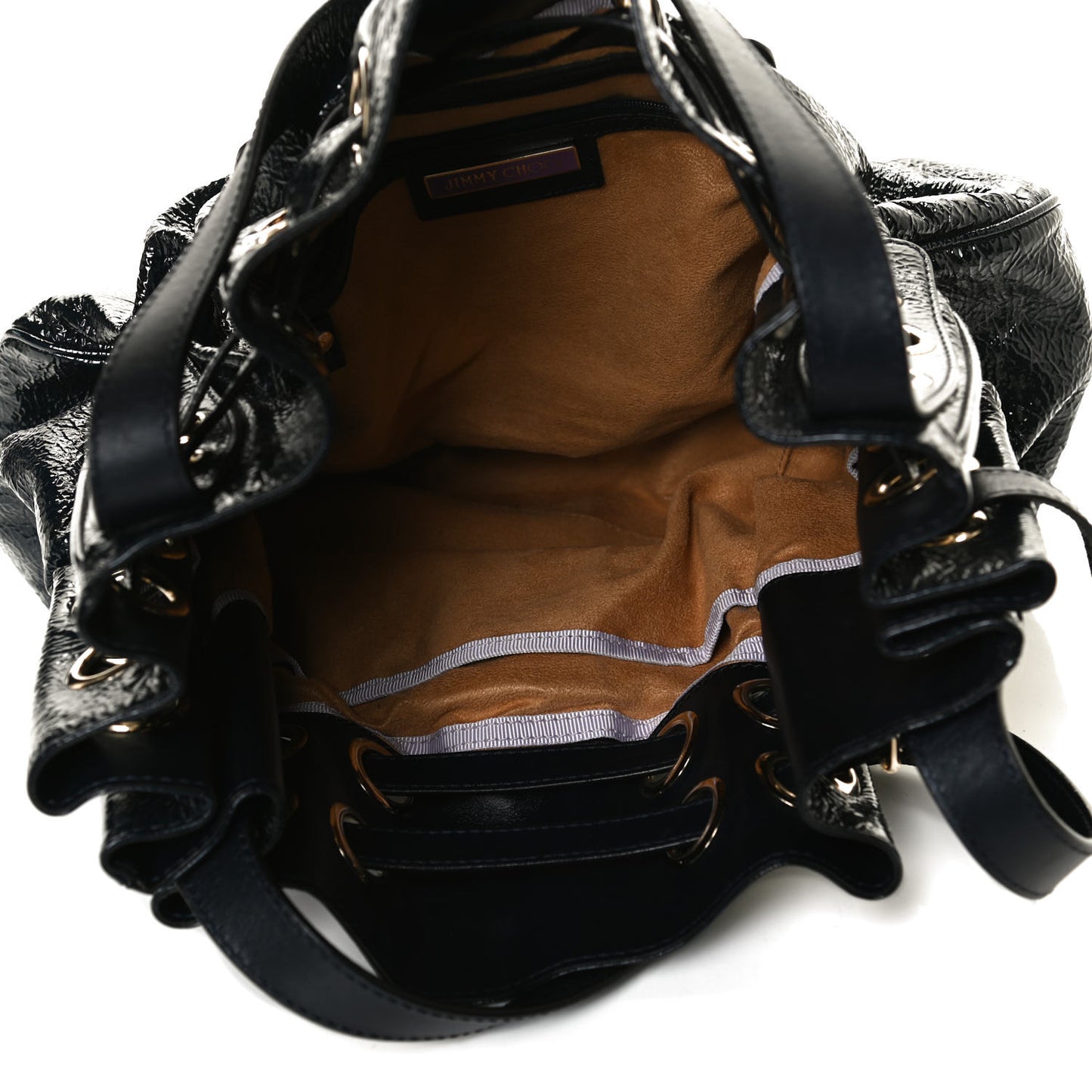 Crushed Patent Riki Bag Blue