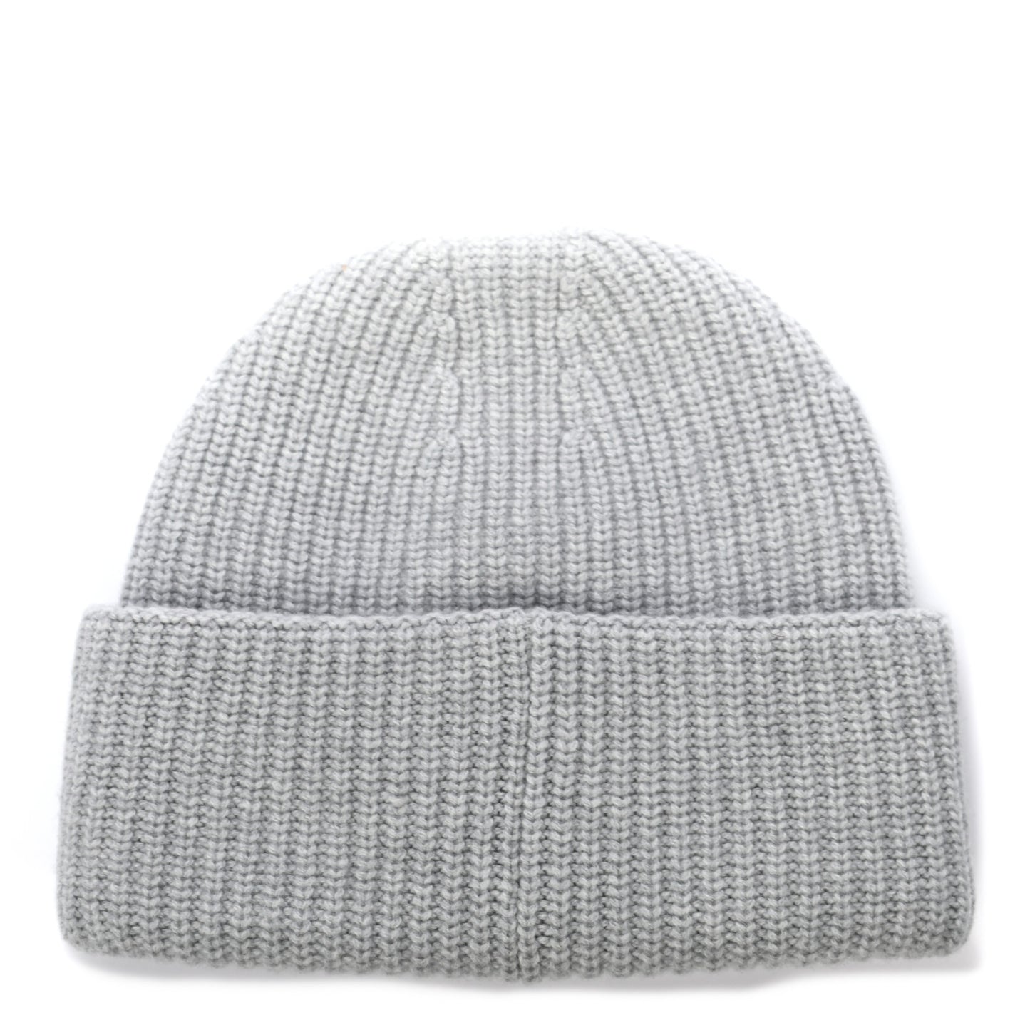 Wool Cashmere CC Beanie Hat Light Grey Fuchsia