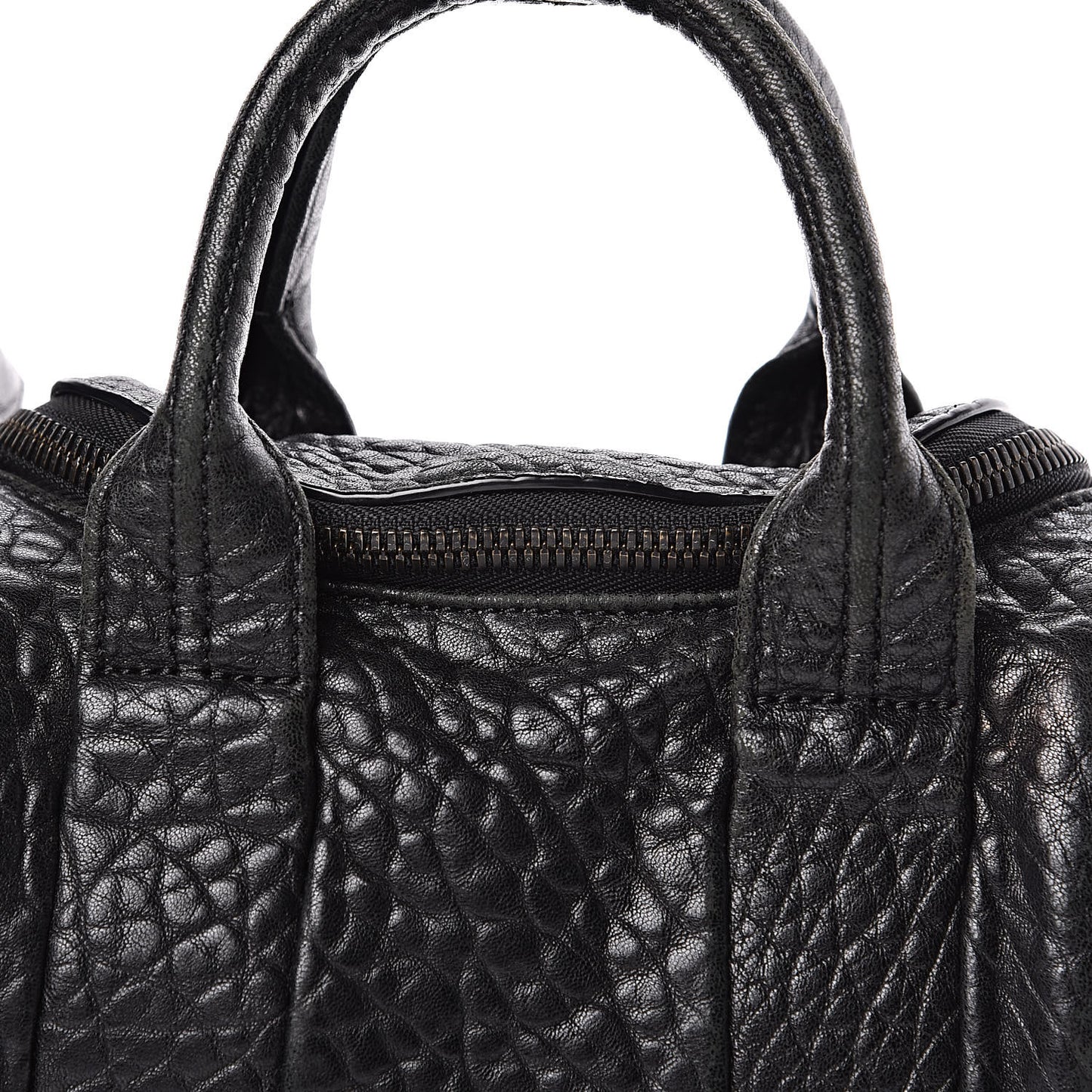 Pebbled Lambskin Mini Rockie Black Matte Black Hardware