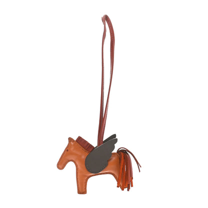 Hermes Milo Lambskin Grigri Rodeo Pegase Horse Bag Charm PM Pain D'Epice Sienne Moka 1 of 4