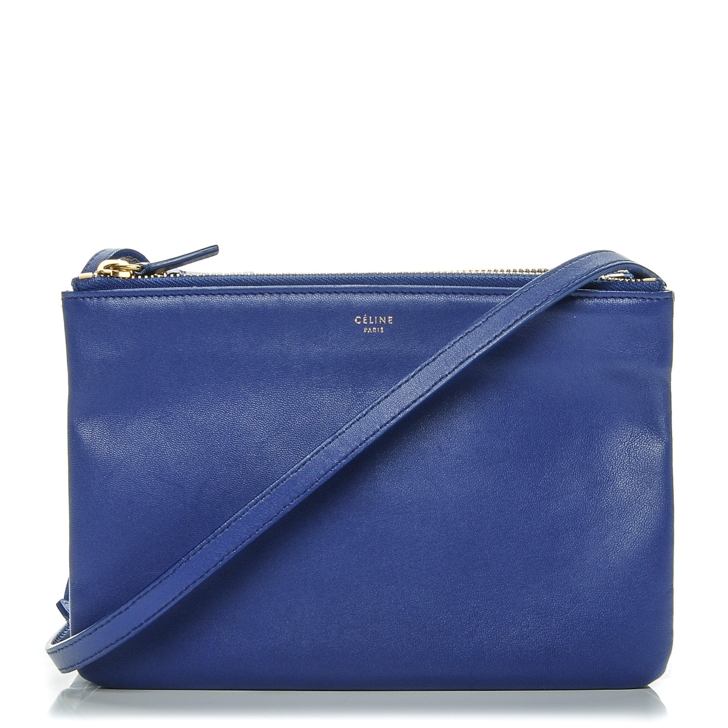 Celine Lambskin Small Trio Crossbody Bag Indigo 1 of 7