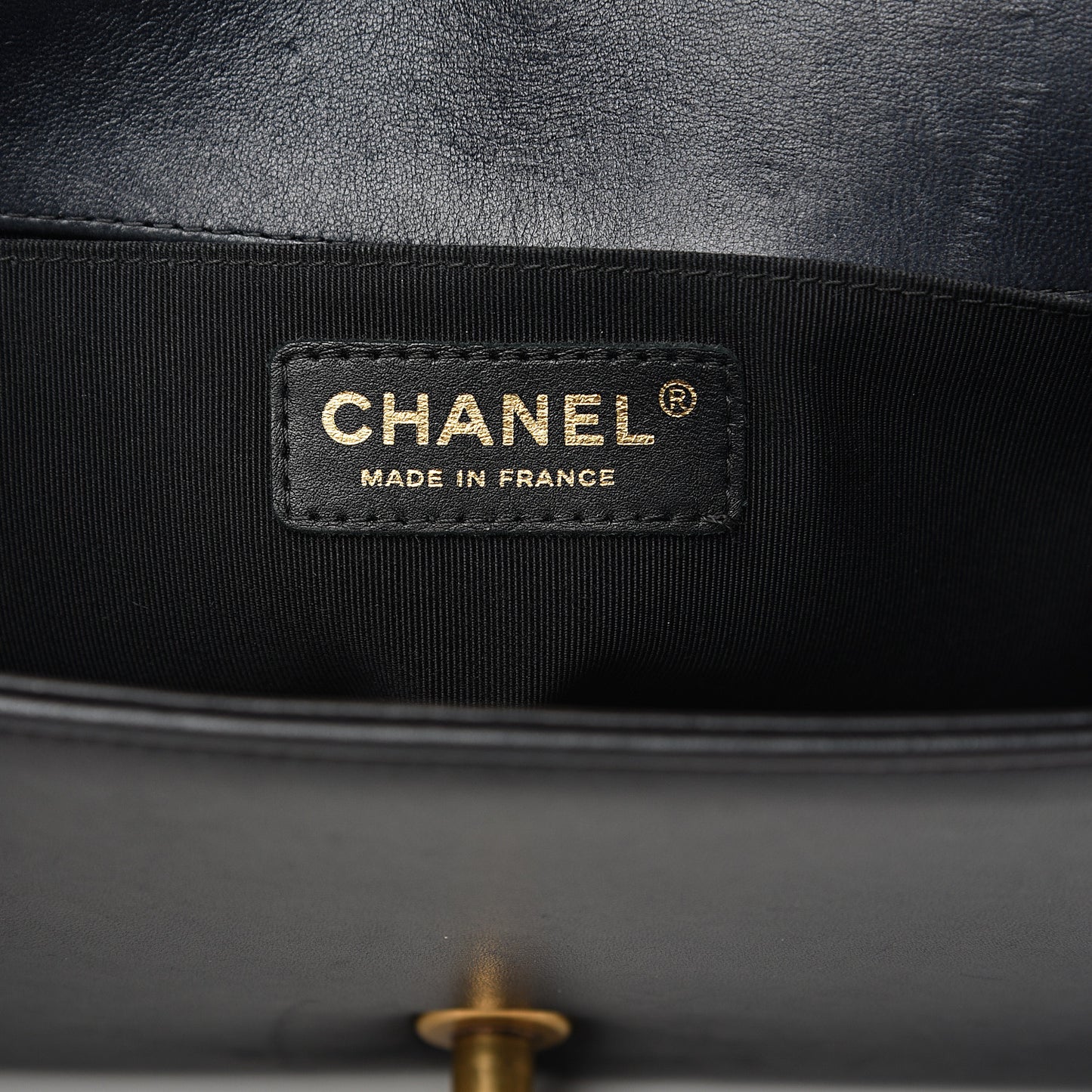 Lambskin Quilted Medium Boy Flap Black