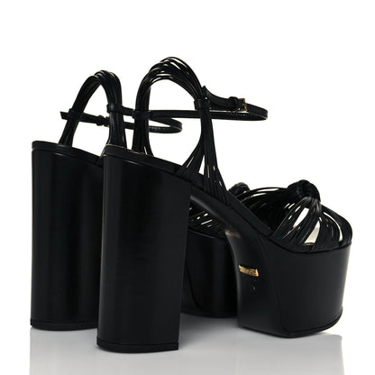 Gucci Malaga Kid Crawford Knotted Strap Platform Sandals 39 Black 4 of 8