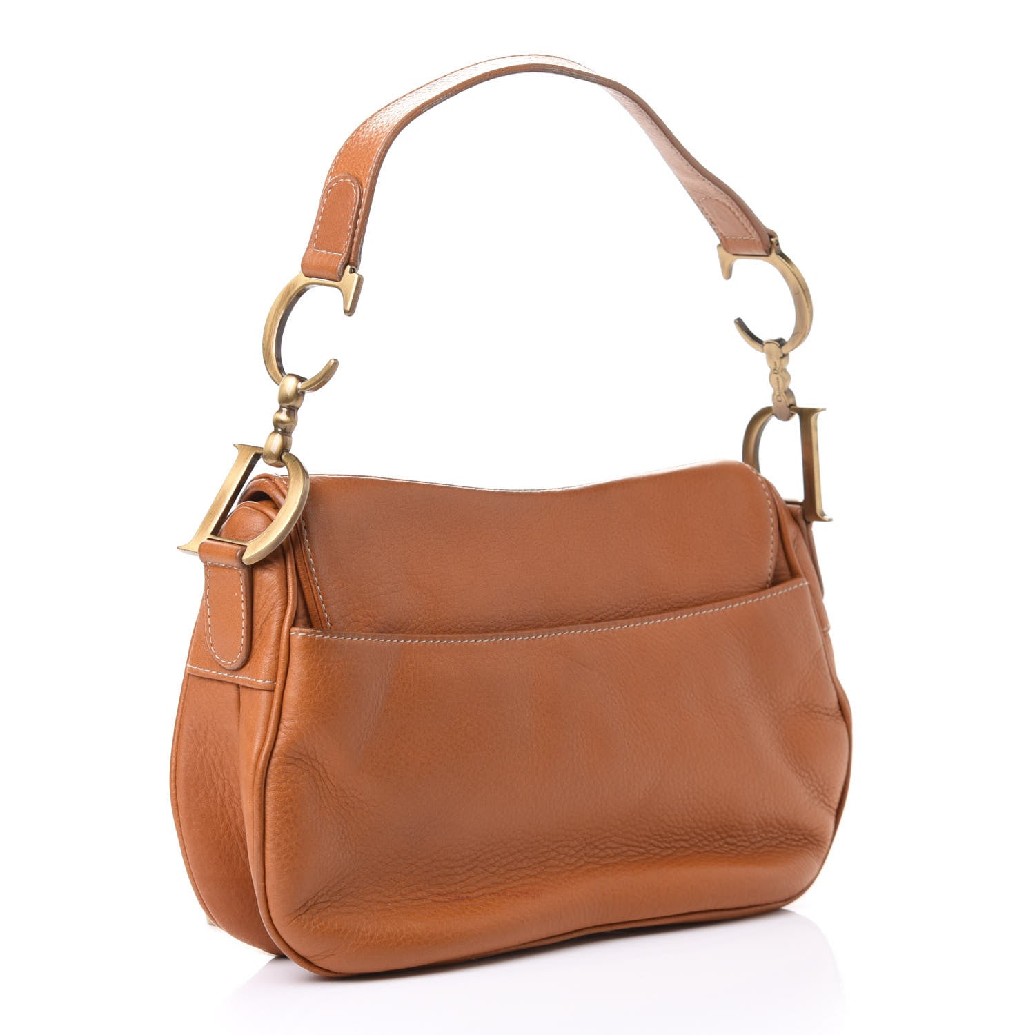 Christian Dior Calfskin Double Saddle Bag Brown 2 of 4