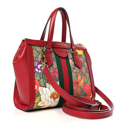Gucci GG Supreme Monogram Flora Web Small Ophidia Tote Bag Red 3 of 9
