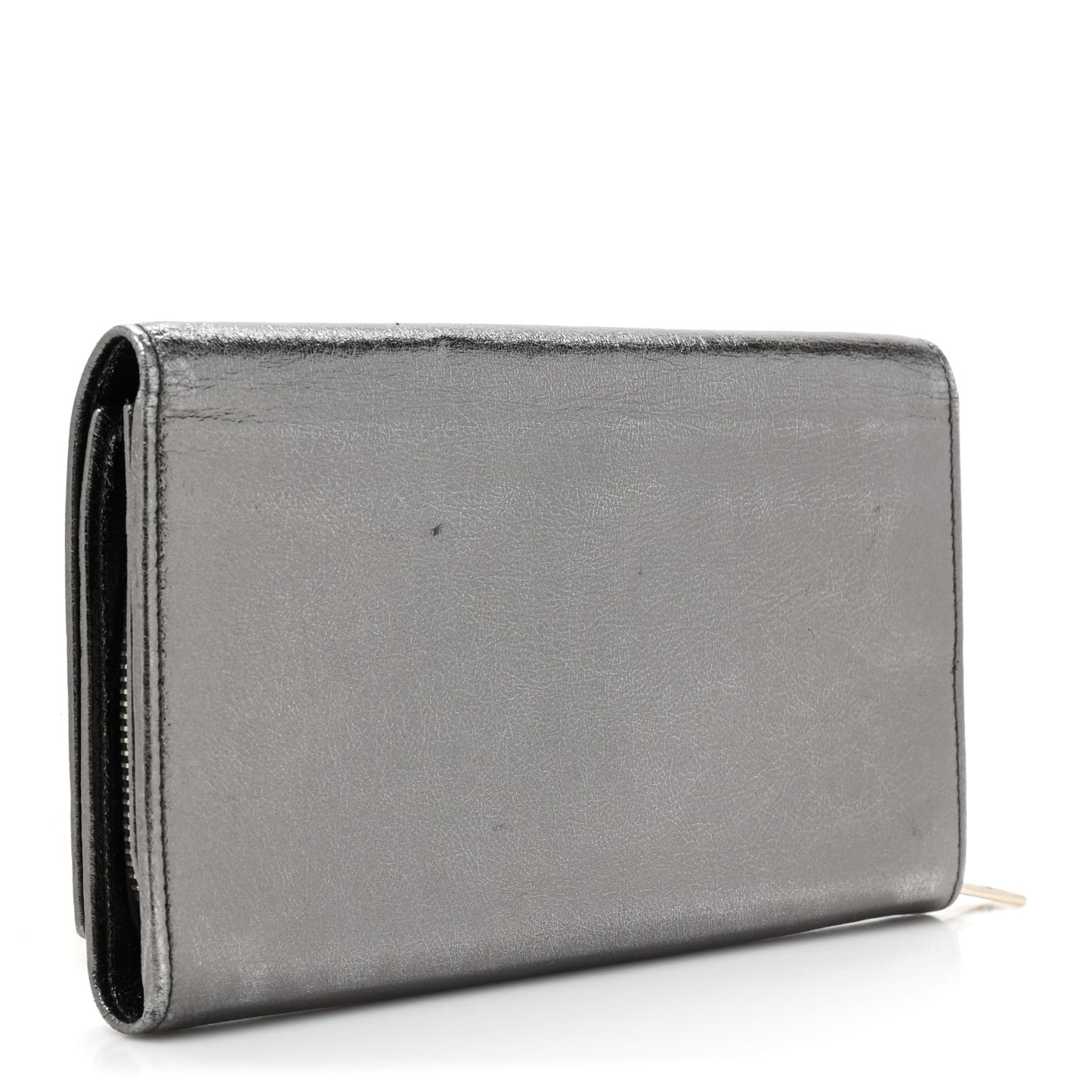 Metallic Calfskin Monogram Belle De Jour Clutch Silver