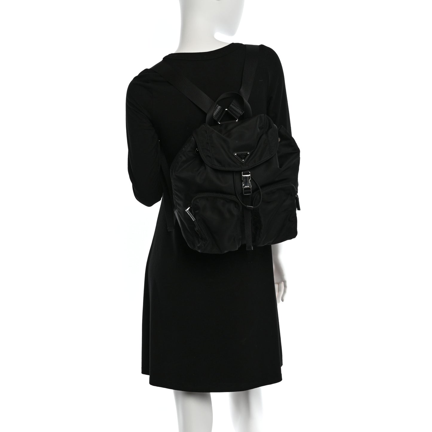 Tessuto Nylon Saffiano Vela Backpack Black