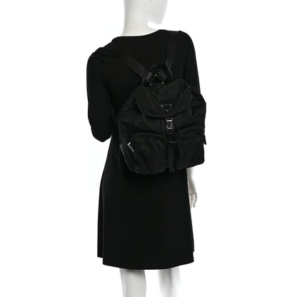 Prada Tessuto Nylon Saffiano Vela Backpack Black 2 of 9