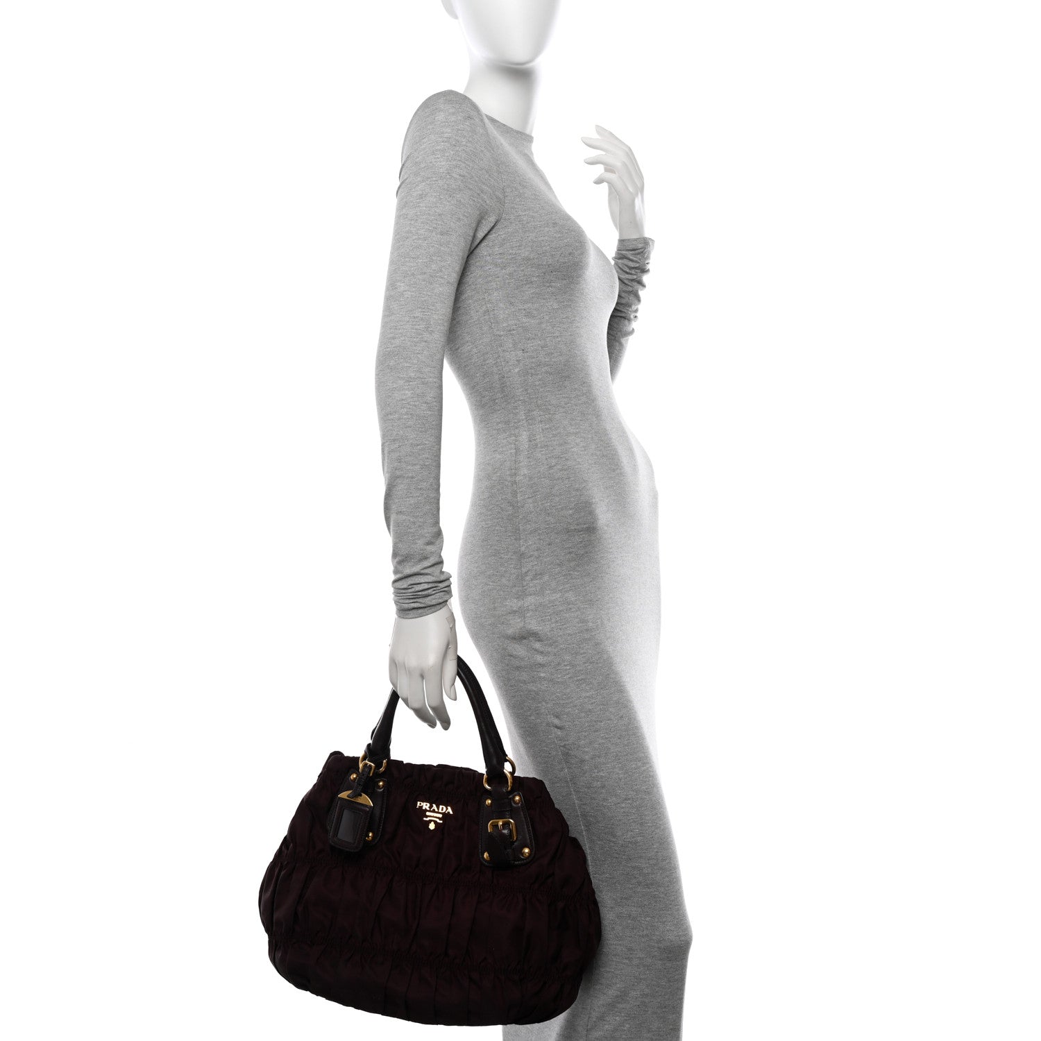 Prada Nappa Gaufre Tote Granato 2 of 14