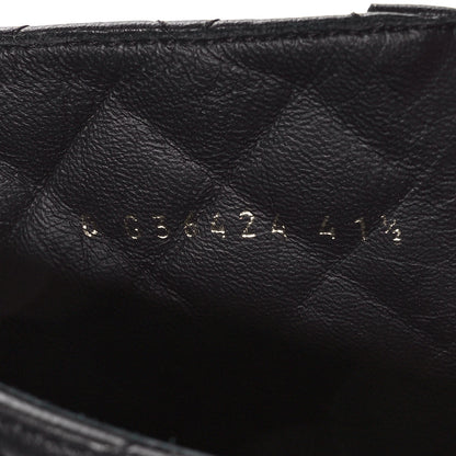 Chanel Shiny Lambskin Quilted Lace Up Combat Boots 41.5 Black 7 of 9
