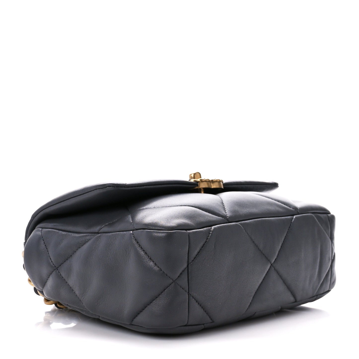 Lambskin Quilted Medium Chanel 19 Flap Dark Grey