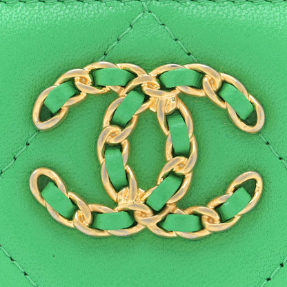 Chanel Lambskin Quilted Chanel 19 Card Holder Green 11 of 12
