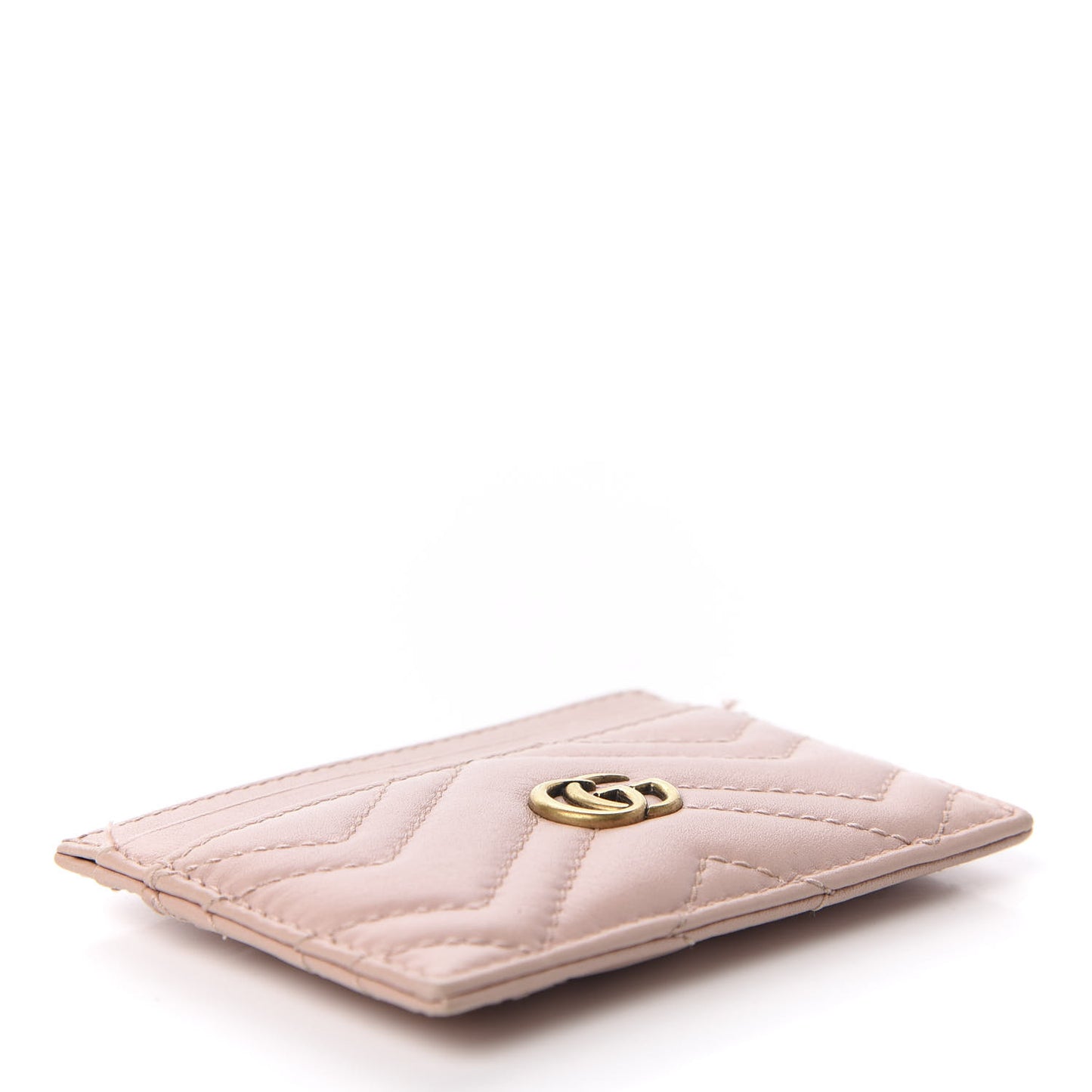 Calfskin Matelasse GG Marmont Card Holder Perfect Pink