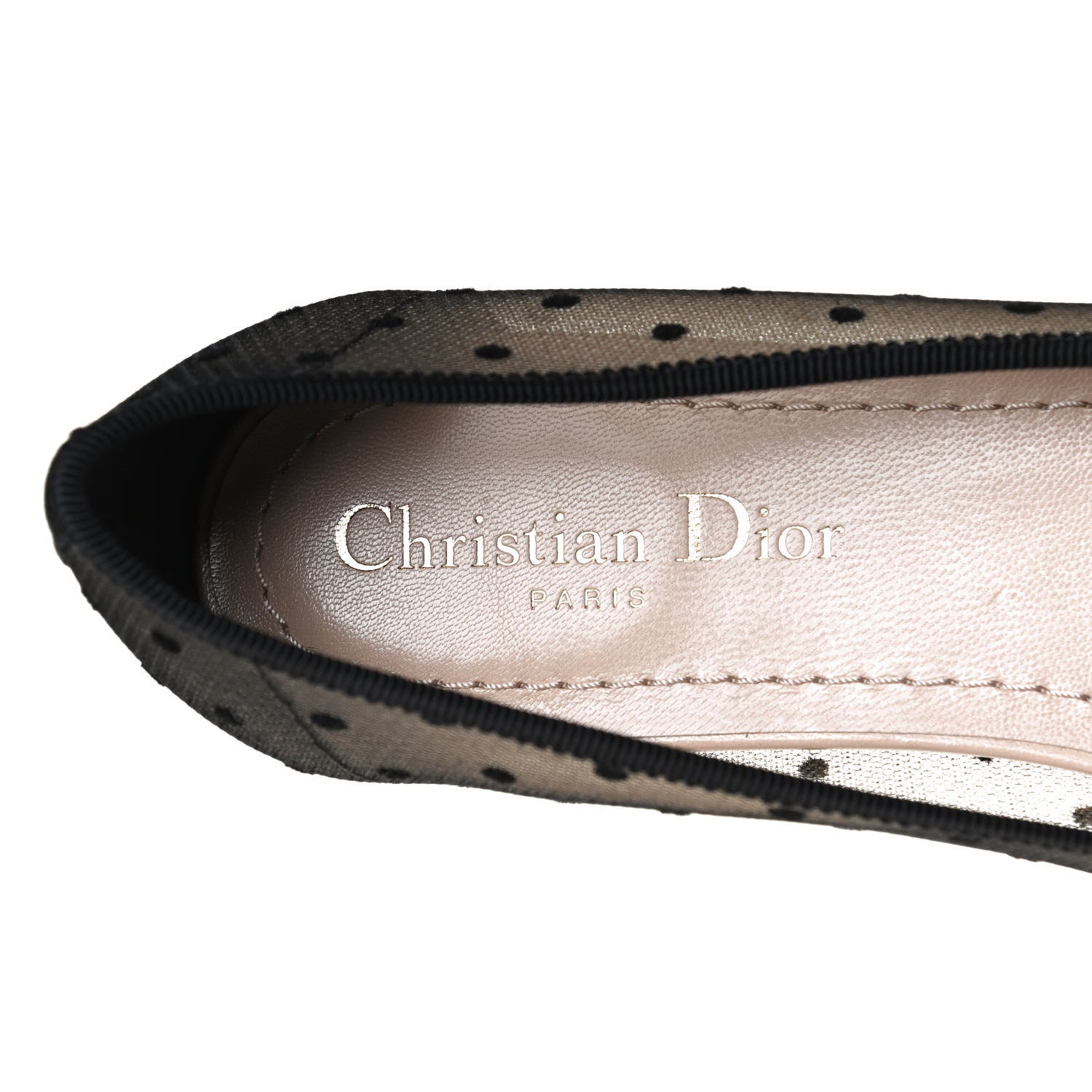 Christian Dior Swiss Tulle Dotted Miss J'Adior Ballet Pumps 38.5 Black Nude 10 of 11