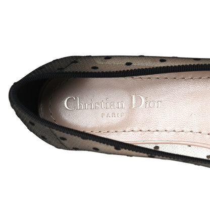 Christian Dior Swiss Tulle Dotted Miss J'Adior Ballet Pumps 38.5 Black Nude 10 of 11