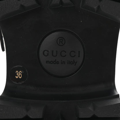 Gucci Azalea Calfskin GG Monogram Bi-Color Debossed Womens Harald Horsebit 25mm Platform Loafers 36 Mystic White Black 7 of 10