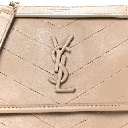 Saint Laurent Lambskin Matelasse Monogram Baby Niki Chain Satchel Dark Beige 8 of 10