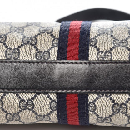 Gucci Monogram Web Shoulder Bag Navy Blue 8 of 12