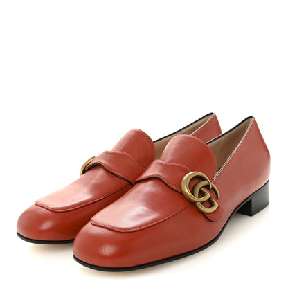 Gucci Malaga Kid Womens GG Marmont Loafers 38.5 Orange 4 of 11