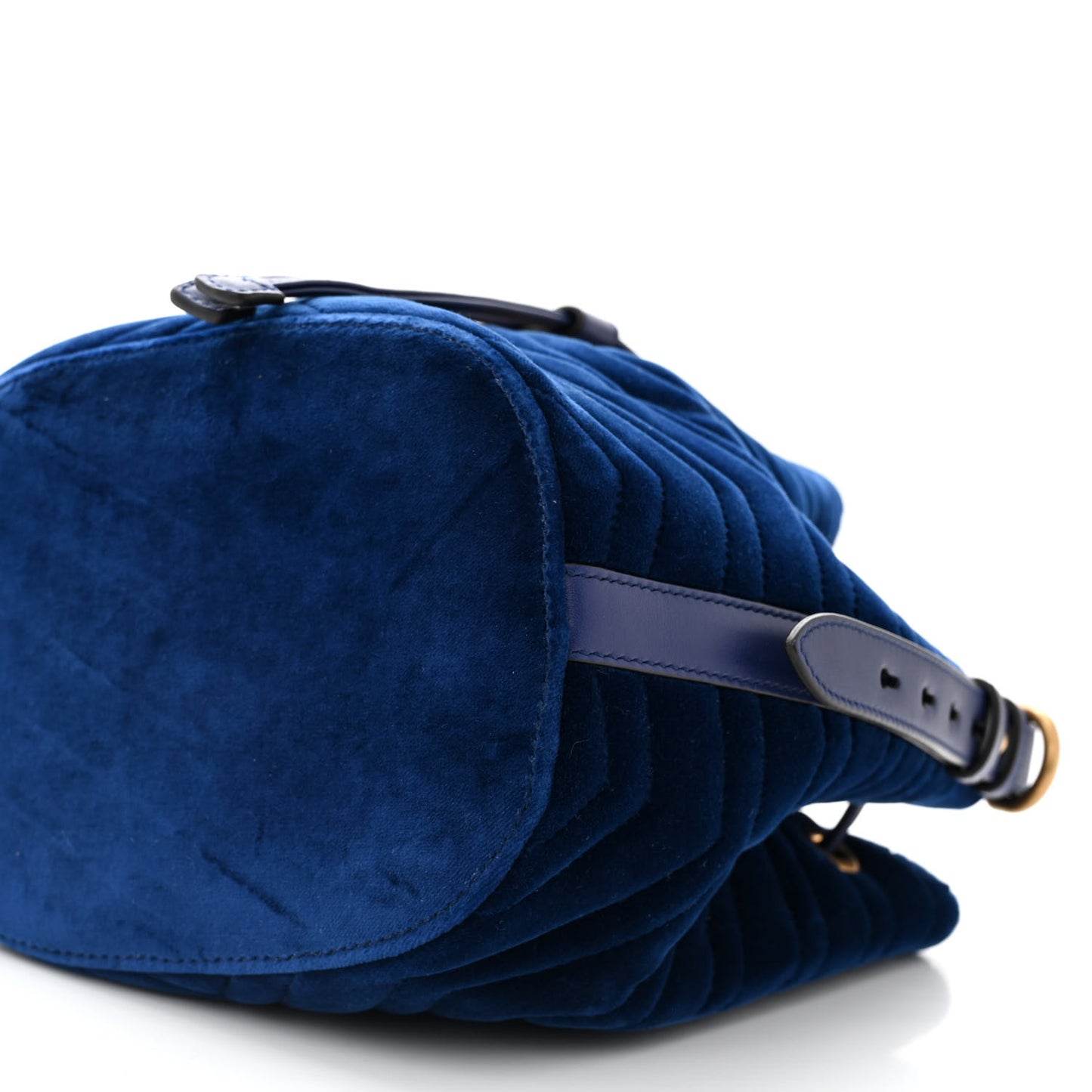Velvet Matelasse GG Marmont Bucket Bag Cobalt Blue