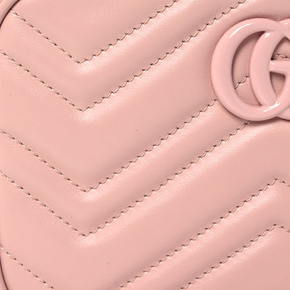 Gucci Calfskin Matelasse Monochrome Mini GG Marmont Chain Shoulder Bag Perfect Pink 8 of 10