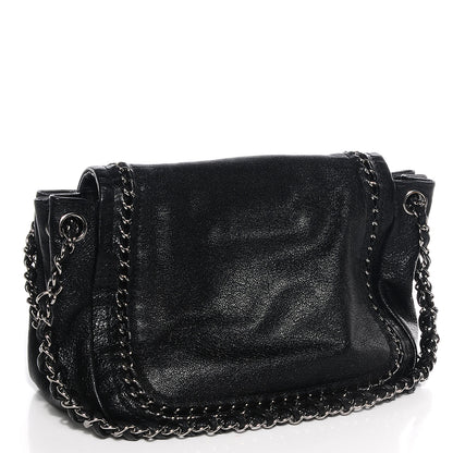 Chanel Metallic Goatskin Luxe Ligne Flap Bag Black 3 of 7