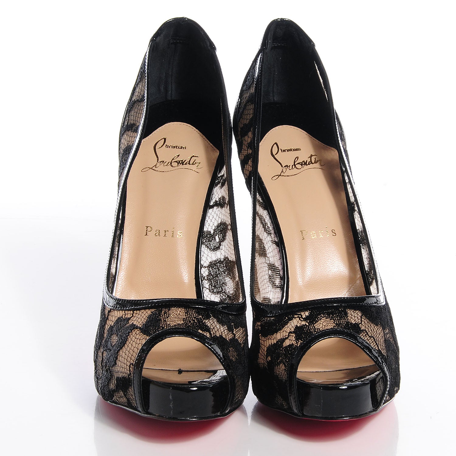 Christian Louboutin Patent Lace Leopard Ambro Pizzo 120 Pumps 40 Black 2 of 7