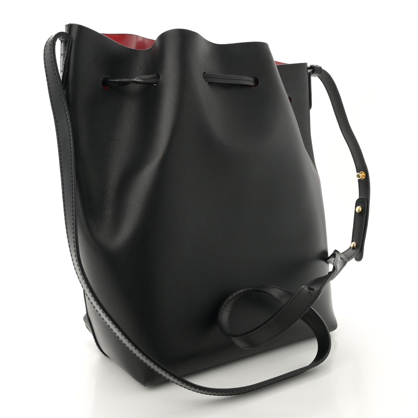 Vegetable Tanned Calfskin Bucket Bag Black Flamma