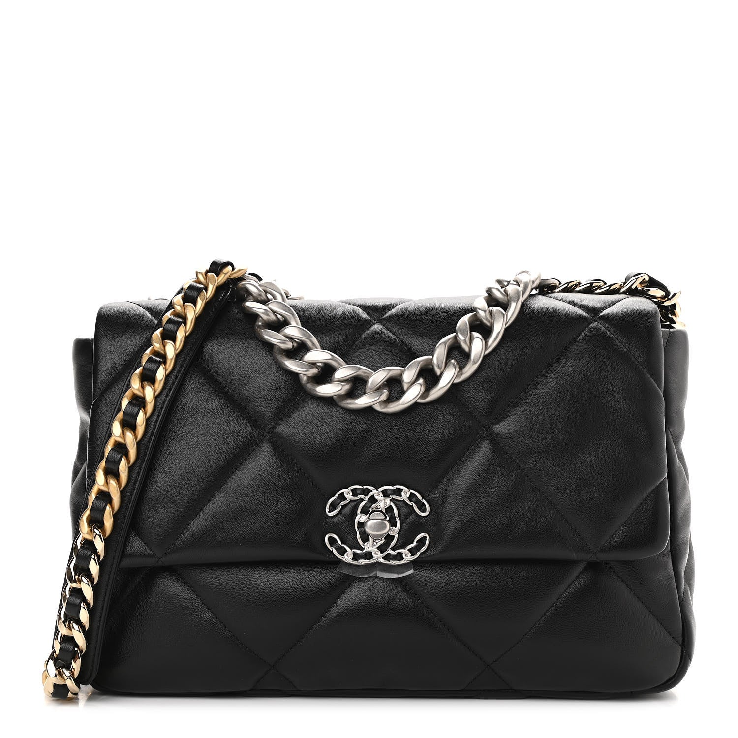Chanel Lambskin Quilted Large Chanel 19 Flap Black 1 of 9