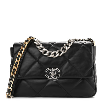 Chanel Lambskin Quilted Large Chanel 19 Flap Black 1 of 9