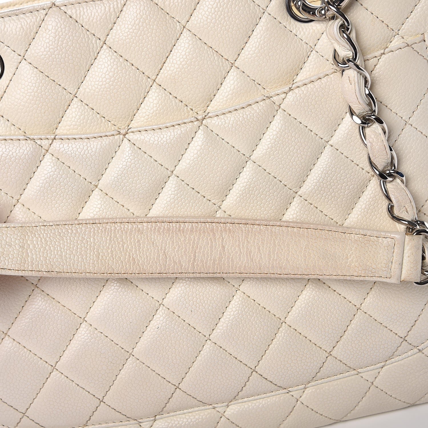 Chanel Caviar Quilted Grand Shopping Tote GST White 13 of 20