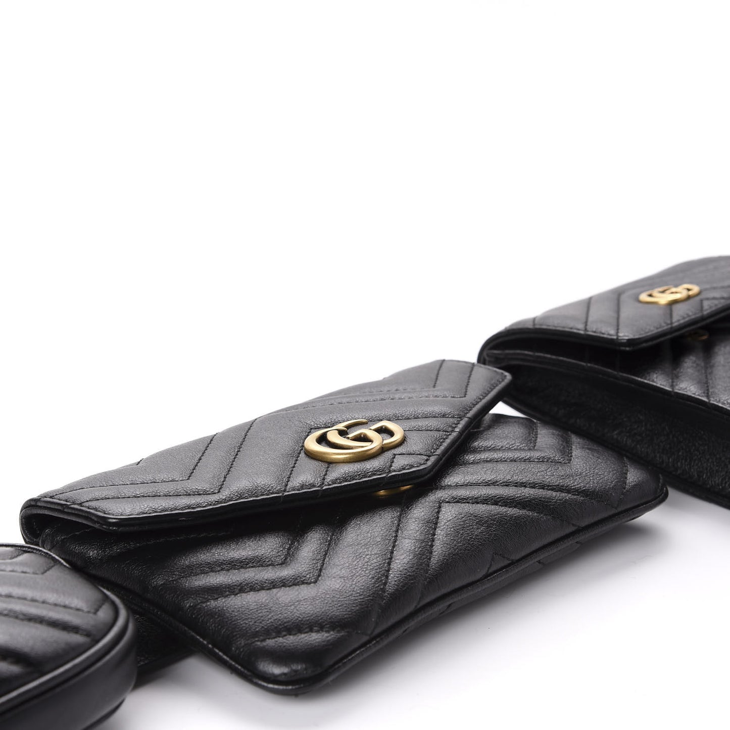 Calfskin Matelasse GG Marmont 2.0 Multi Belt Bag 85 34 Black