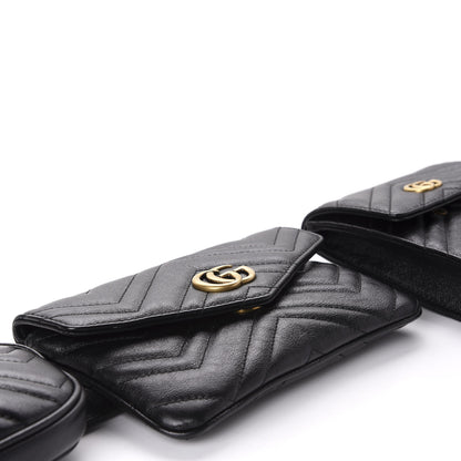 Gucci Calfskin Matelasse GG Marmont 2.0 Multi Belt Bag 85 34 Black 6 of 17