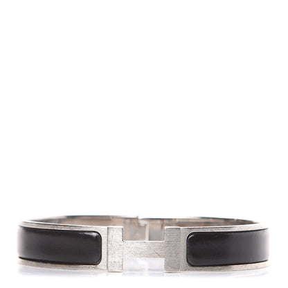Hermes Matte Enamel Narrow Clic Clac HH Bracelet GM Black 1 of 6