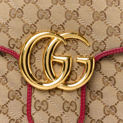 Gucci Monogram Azalea Calfskin Matelasse Diagonal Medium GG Marmont Shoulder Bag Beige Ebony New Cherry Red 9 of 11