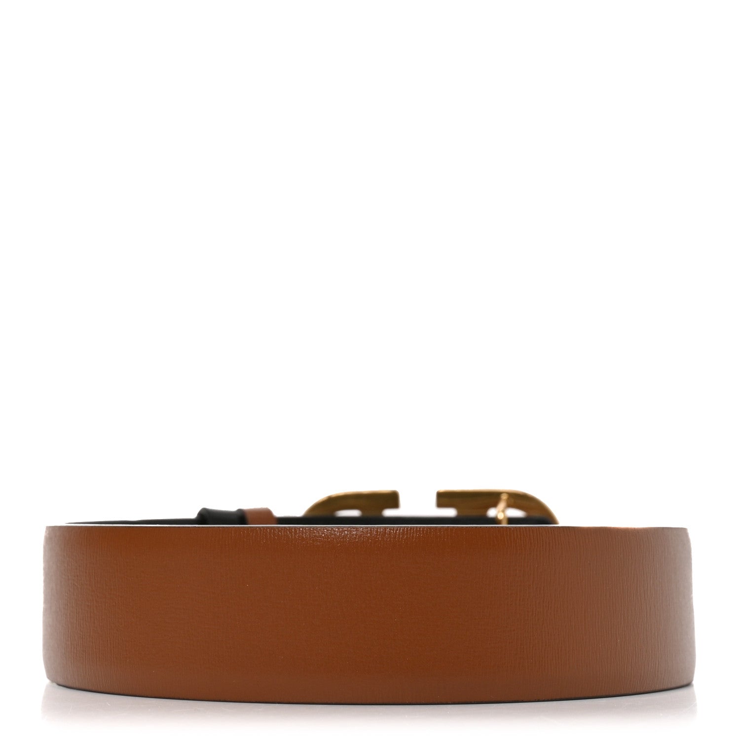 Valentino Garavani Glossy Calfskin VLogo Reversible 30mm Belt 85 34 Saddle Brown Black 2 of 6