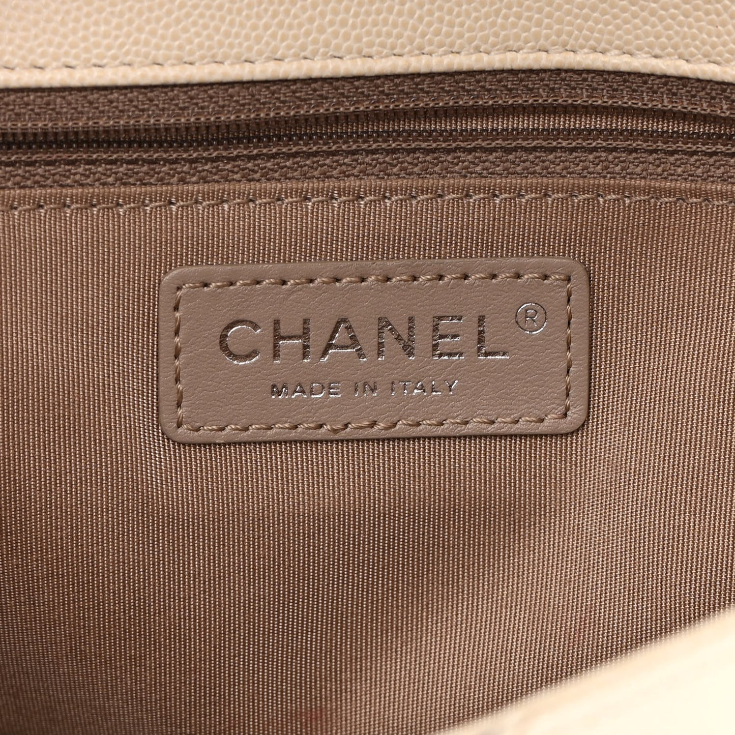 Caviar Macro Chevron Single Flap White