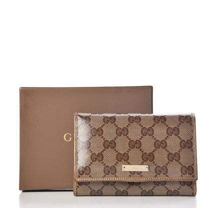Gucci Metallic Crystal Monogram French Flap Wallet Gold 12 of 12
