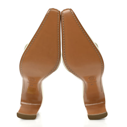 Chanel Calfskin Logo Mules 38 White 5 of 13
