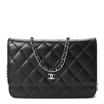 Chanel Lambskin Quilted Wallet On Chain WOC Black 1 of 11