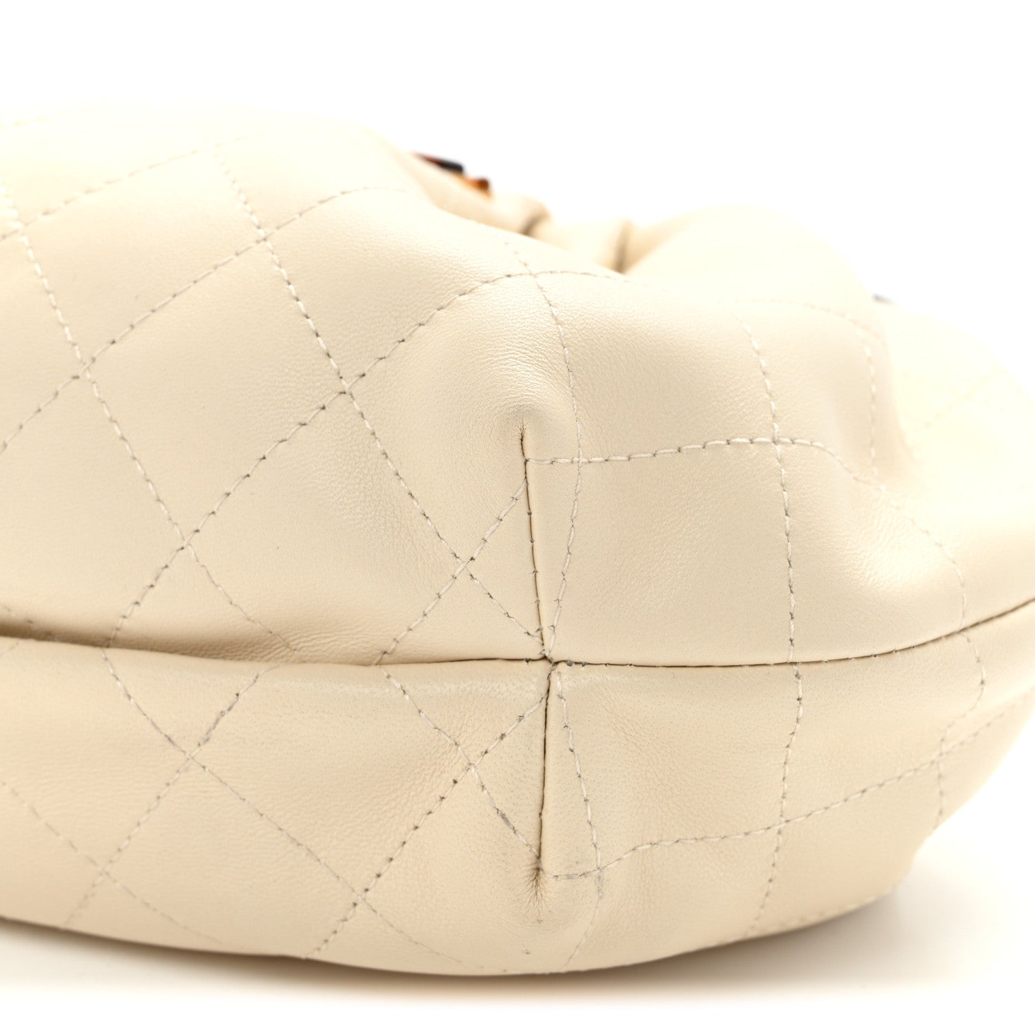 Chanel Lambskin Plexiglass Tortoise Shell Quilted Small Pouch Light Beige 11 of 11