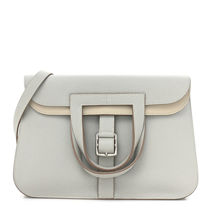 Hermes Taurillon Clemence Halzan 31 GM Gris Perle Beton 1 of 11
