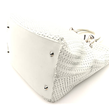 Christian Dior Lambskin Woven Dior Tote White 9 of 9