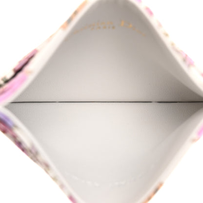 Christian Dior Calfskin Caro Freesia Five-Slot Card Holder White Multicolor 5 of 8