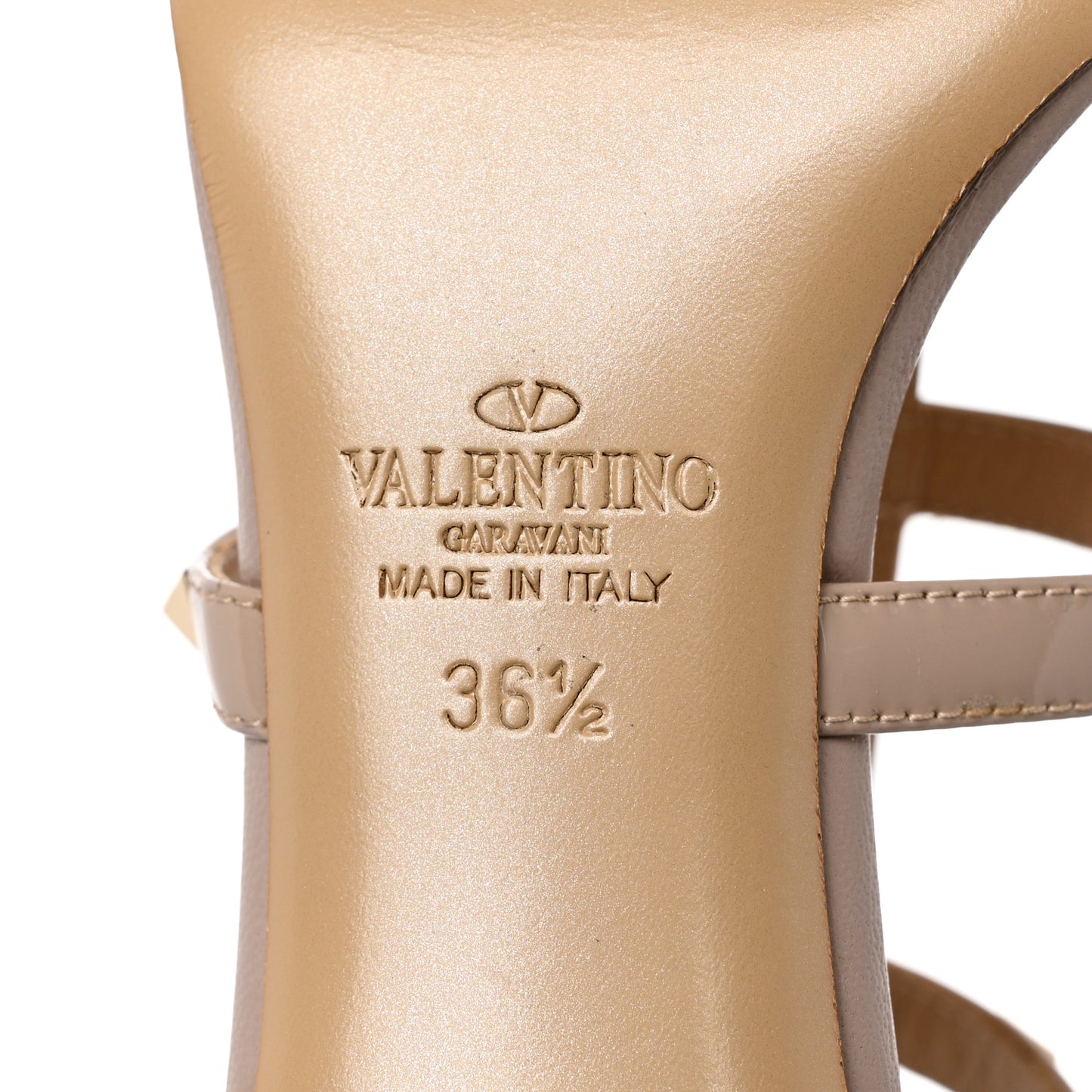 Patent Rockstud Gladiator 70mm Sandals 36.5 Poudre