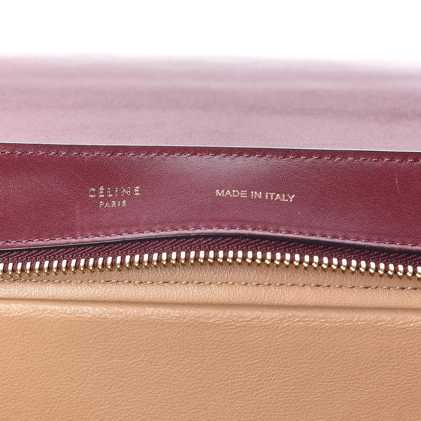 Drummed Calfskin Suede Medium Trapeze Burgundy