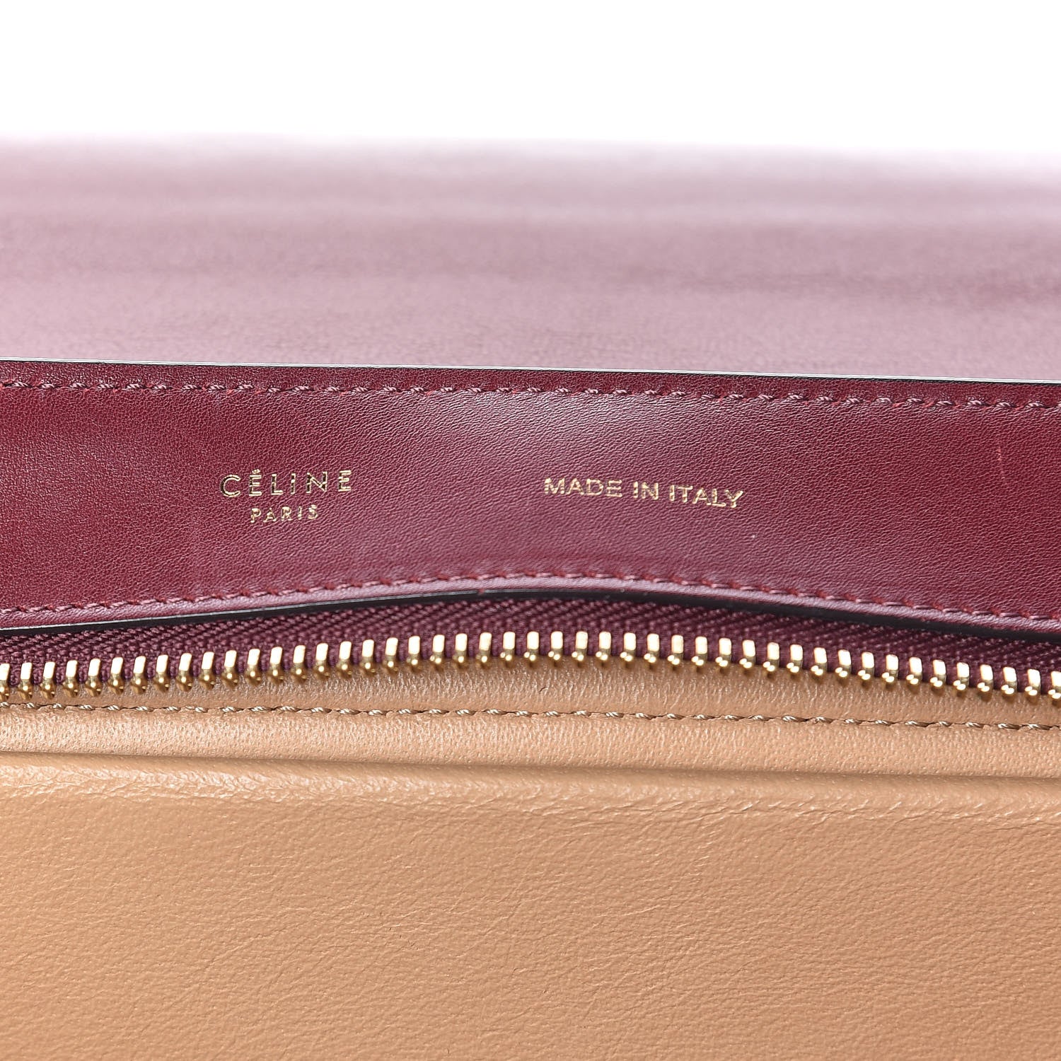 Celine Drummed Calfskin Suede Medium Trapeze Burgundy 6 of 13