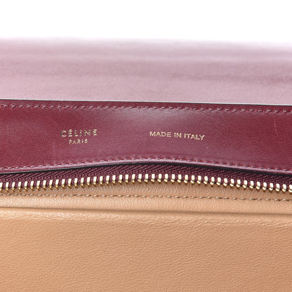 Celine Drummed Calfskin Suede Medium Trapeze Burgundy 6 of 13