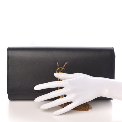Saint Laurent Calfskin Classic Monogram Tassel Clutch Black 2 of 7