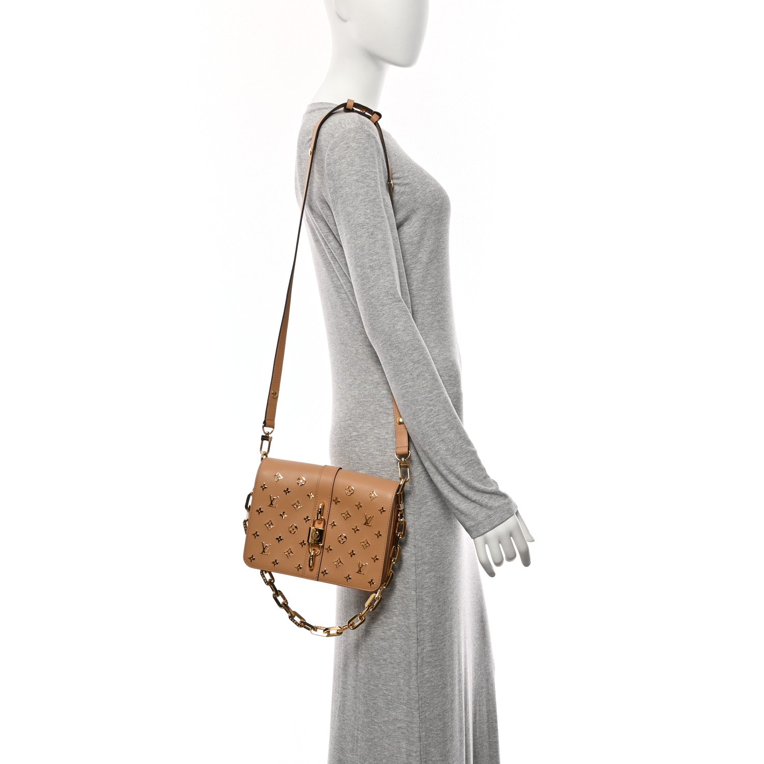 Louis Vuitton Calfskin Monogram Metal Rendez-Vous Camel 2 of 9